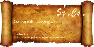 Sznopek Csongor névjegykártya